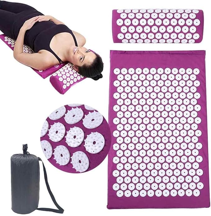 Yoga & Pilates: Purple Massage Acupressure Mat Yoga Sit Lying Mats Pain Stress Soreness Relax AU NEW