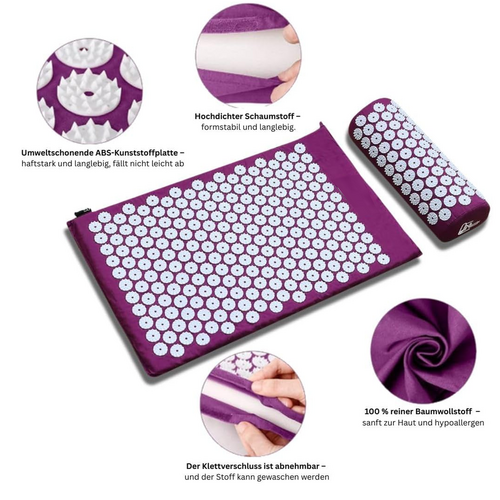 Yoga & Pilates: Purple Massage Acupressure Mat Yoga Sit Lying Mats Pain Stress Soreness Relax AU NEW