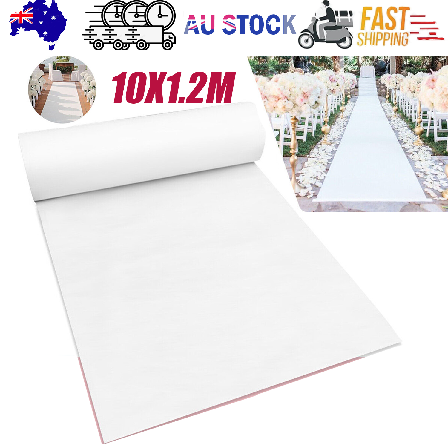 Bath Mats & Rugs: 10X1.2M White Carpet Aisle Runner Wedding Party Event Decoration Mats Rugs