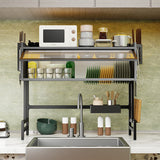 85CM Over The Sink Dish Drying Rack Carbon Steel Space Saving Above for Kitchen