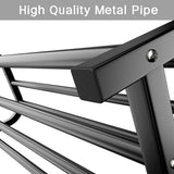 Black Heavy Duty Metal Double Clothes Rail Rack Garment Hanging Shoe Storage Shelf AU