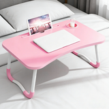 PINK Laptop Stand Table Foldable Desk Computer Study Bed Adjustable Cup Slot Tray