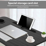 Black Laptop Stand Table Foldable Desk Computer Study Bed Adjustable Cup Slot Tray