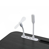 Black Laptop Stand Table Foldable Desk Computer Study Bed Adjustable Cup Slot Tray/linght and Fan