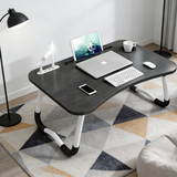 Black Laptop Stand Table Foldable Desk Computer Study Bed Adjustable Cup Slot Tray/linght and Fan