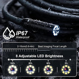 10M 8mm Lens Industrial Endoscope 1080P Digital Borescope Inspection Camera LED Lamp