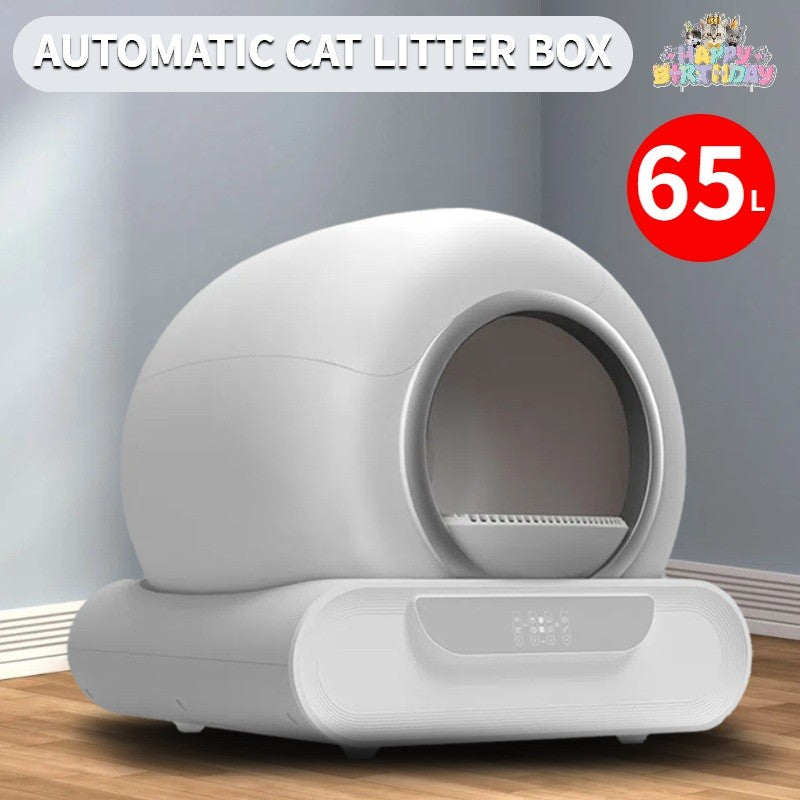 65L Remote Control Automatic Self Cleaning Cat Litter Box Smart App Easy-Clean