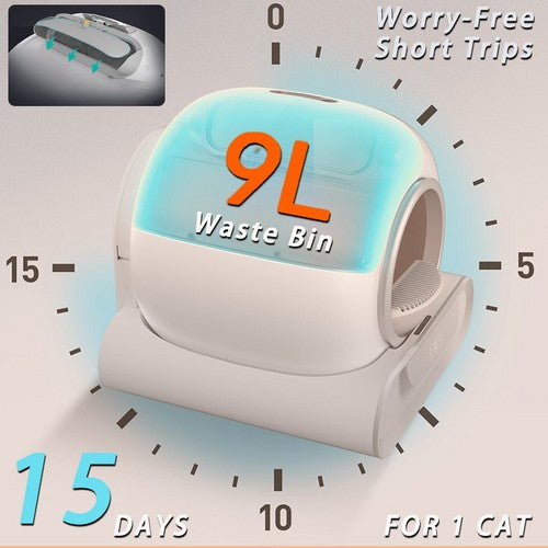 65L Remote Control Automatic Self Cleaning Cat Litter Box Smart App Easy-Clean