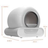 65L Remote Control Automatic Self Cleaning Cat Litter Box Smart App Easy-Clean
