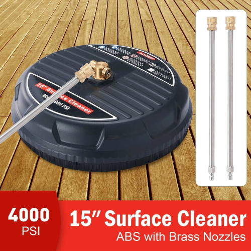 Universal 15" Pressure Washer Surface Cleaner 4000PSI Extension Nozzles Cleaning
