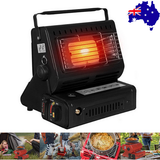 Patio Heaters: Portable Camping Gas Heater Outdoor Heating Stove Gas Baking Hunting Warmer AU black