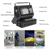 Patio Heaters: Portable Camping Gas Heater Outdoor Heating Stove Gas Baking Hunting Warmer AU black