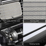 Patio Heaters: Portable Camping Gas Heater Outdoor Heating Stove Gas Baking Hunting Warmer AU black