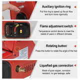 Patio Heaters: Portable Camping Gas Heater Outdoor Heating Stove Gas Baking Hunting Warmer AU RED