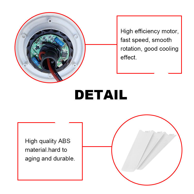 12V Ceiling Fan Portable Solar Power 3 Blade 0.7AMP Caravan Camping Outdoor