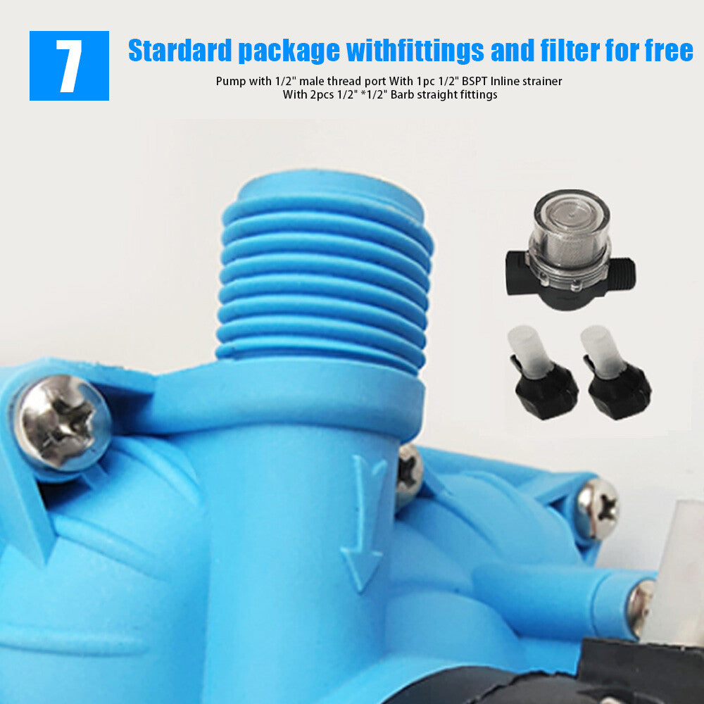 11.3LPM 55PSI 12V Water Pump for Caravan Motorhome Camper Trailer Boat RV