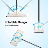Mop Bucket Wet Dry Rinse Wash 360 Rotating Squeeze Flat Floor Cleaner with Pads