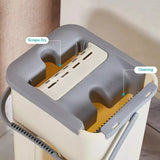 Mop Bucket Wet Dry Rinse Wash 360 Rotating Squeeze Flat Floor Cleaner with Pads
