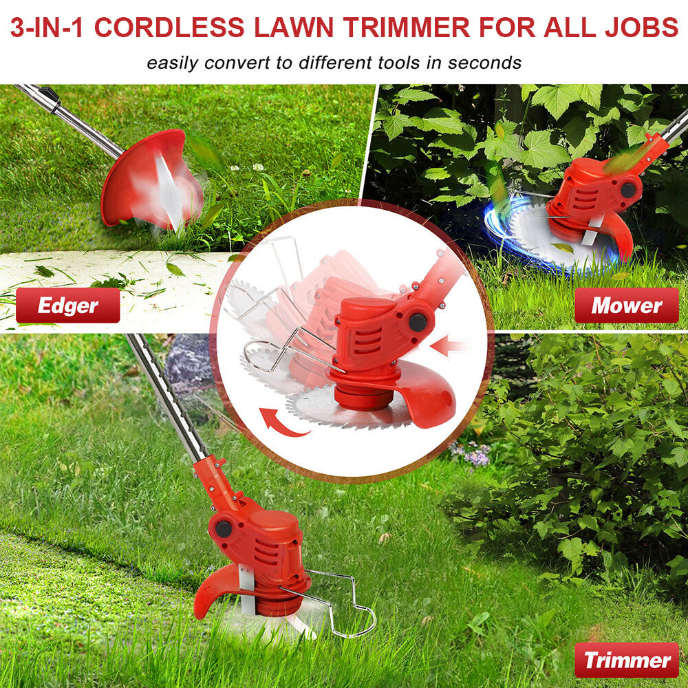 Whipper Snipper Mower Cordless Grass Trimmer Lawn Cutter Battery Brushcutter