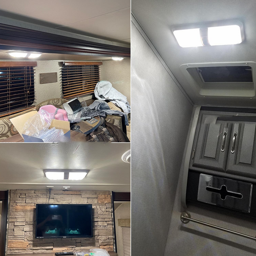 2pcs 12V RV Interior LED Ceiling Light Boat Camper Caravan Trailer Double Dome Light