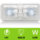 2pcs 12V RV Interior LED Ceiling Light Boat Camper Caravan Trailer Double Dome Light