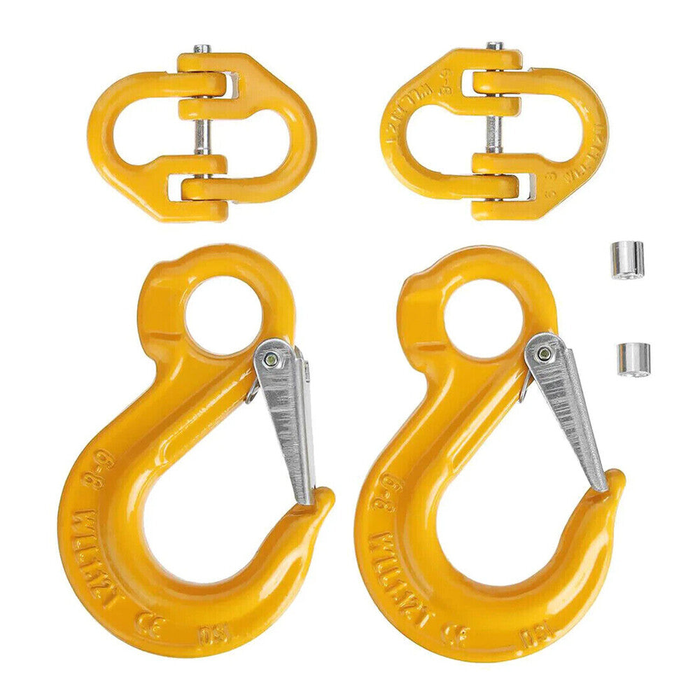 2X 8mm Hammerlock+ Eye Sling Hook Safety Chain Caravan Trailer connecting Extend