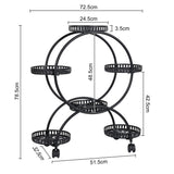4 Layer 6 Pots Metal Plant Stand Flower Holder Rack Display Holder Shelf Garden