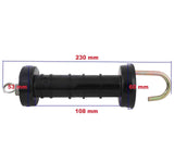 10x Electric Fence Gate Handle Compact Insulated Spring Handles with Hook Black