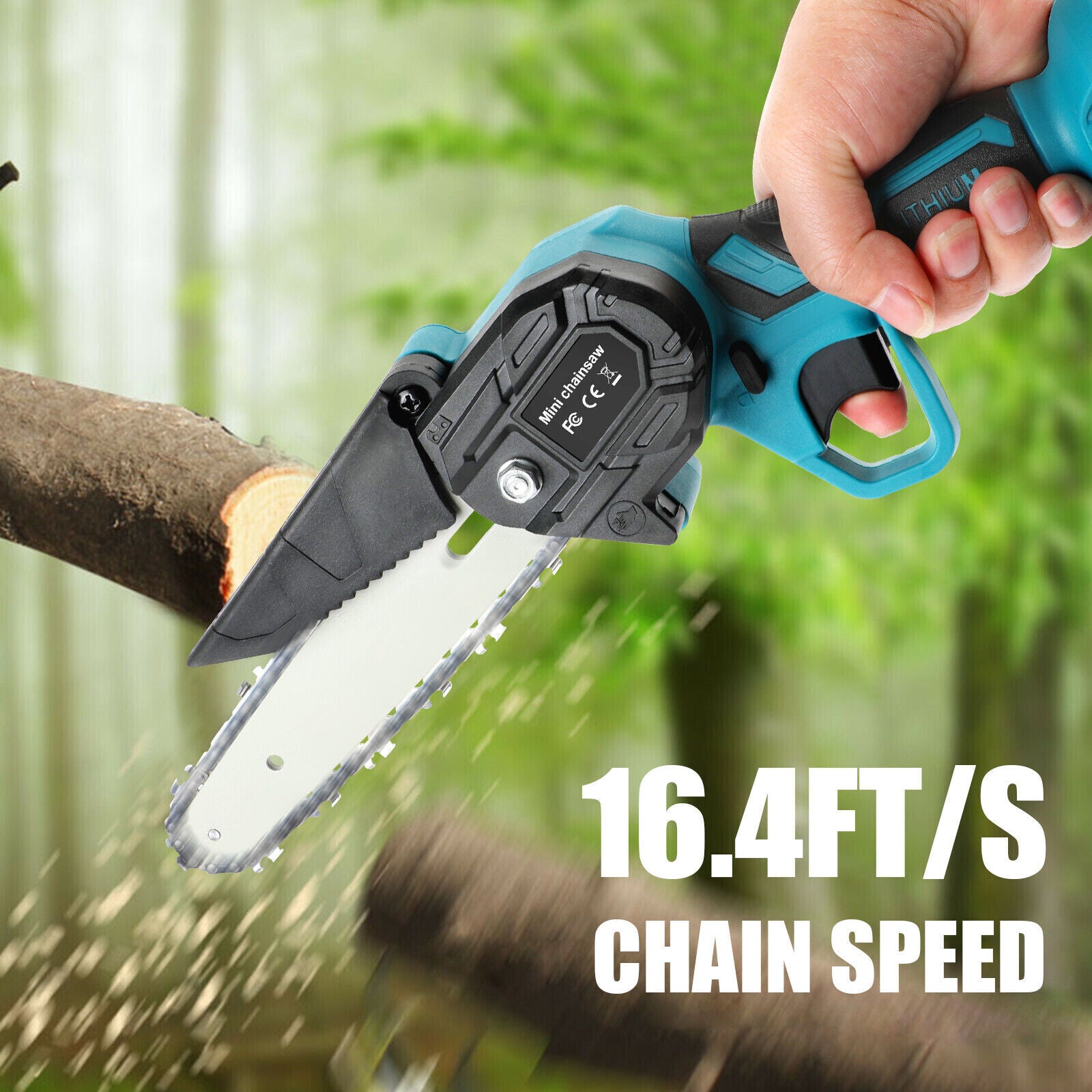 6" Mini Cordless Electric Chainsaw 2X Battery-Powered Wood Cutter Rechargeable
