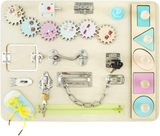 Toddler Montessori Busy Board Wooden Sensory Board Toys Locks Latches Board AU