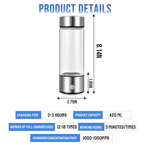 Arts & Crafts: Random Color 420ml Portable Hydrogen Rich Water Bottle Rich Hydrogen Water Generator USB AU