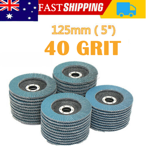 Sanding Accessories: 20 PCS 40 Grit Grinding Wheel 5'' 125MM Angle Grinder Flap Sanding Disc AU