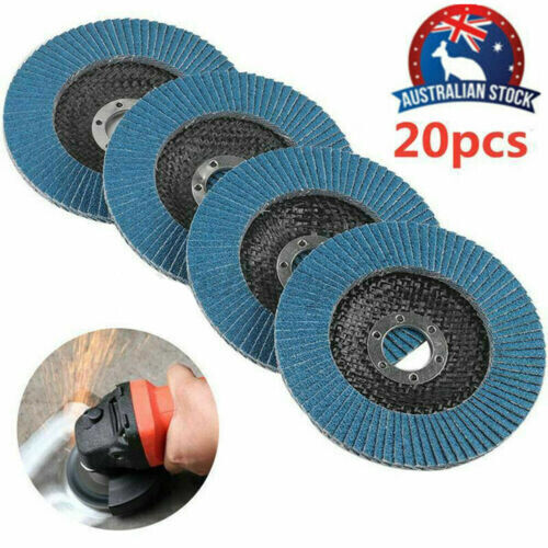 Sanding Accessories: 20 PCS 40 Grit Grinding Wheel 5'' 125MM Angle Grinder Flap Sanding Disc AU