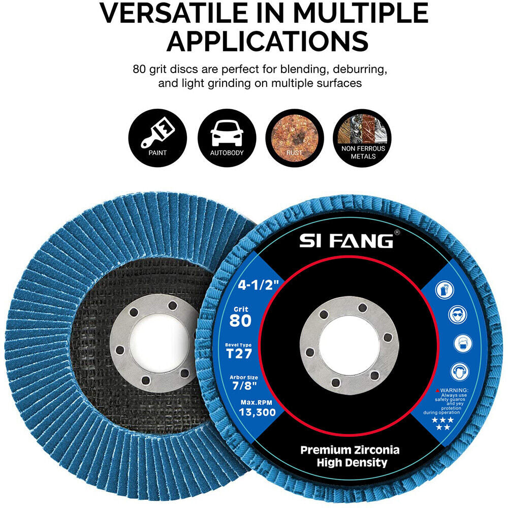Sanding Accessories: 20 PCS 80 Grit Grinding Wheel 5'' 125MM Angle Grinder Flap Sanding Disc AU