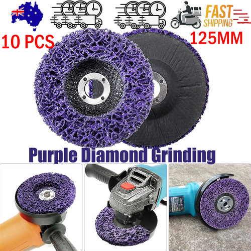 Sanding Accessories: 10 x 125mm x 22mm POLY STRIP DISC WHEEL PAINT RUST REMOVAL CLEAN GRINDER