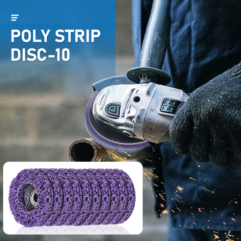 Sanding Accessories: 10 x 125mm x 22mm POLY STRIP DISC WHEEL PAINT RUST REMOVAL CLEAN GRINDER