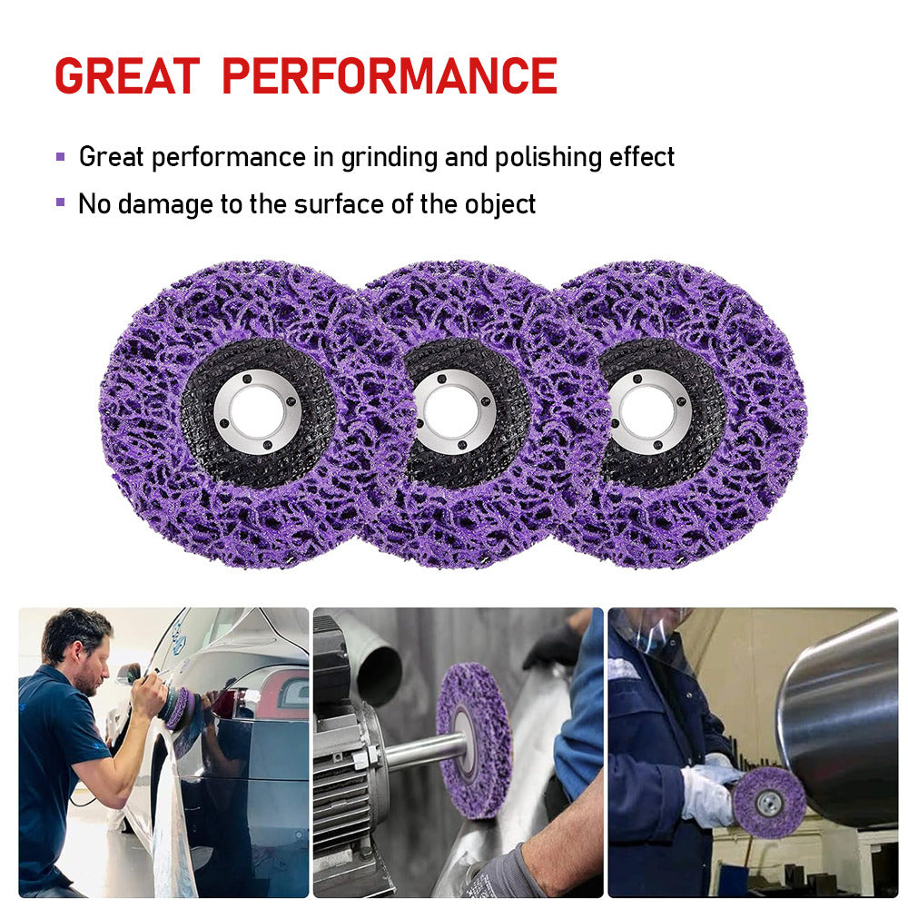 Sanding Accessories: 10 x 125mm x 22mm POLY STRIP DISC WHEEL PAINT RUST REMOVAL CLEAN GRINDER