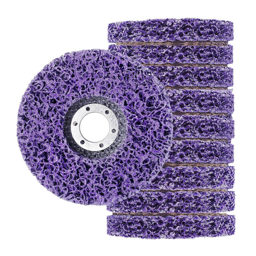 Sanding Accessories: 10 x 125mm x 22mm POLY STRIP DISC WHEEL PAINT RUST REMOVAL CLEAN GRINDER