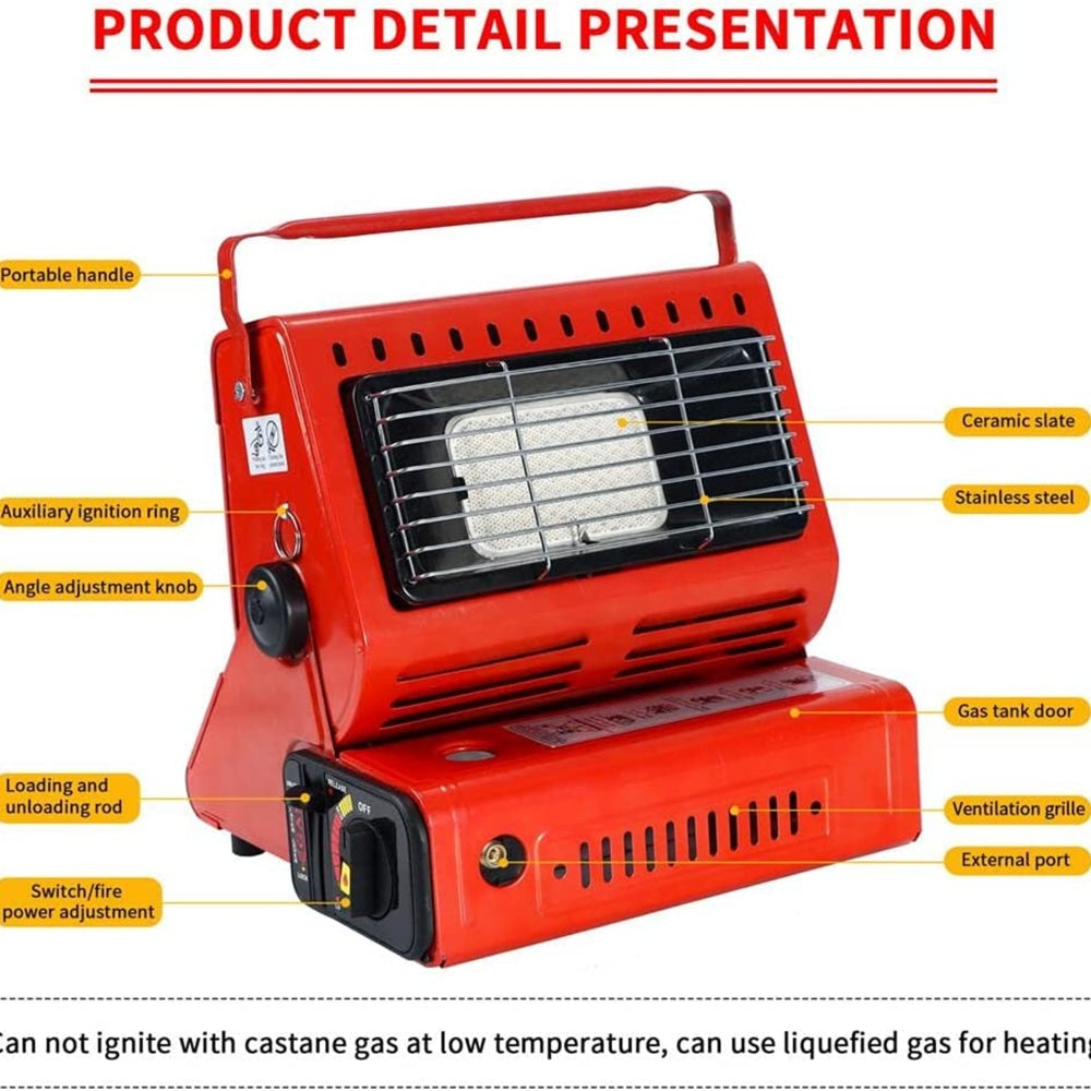 Camping Appliances: Portable Butane Gas Heater Camping Camp Tent Outdoor Hiking Camper Survival Red