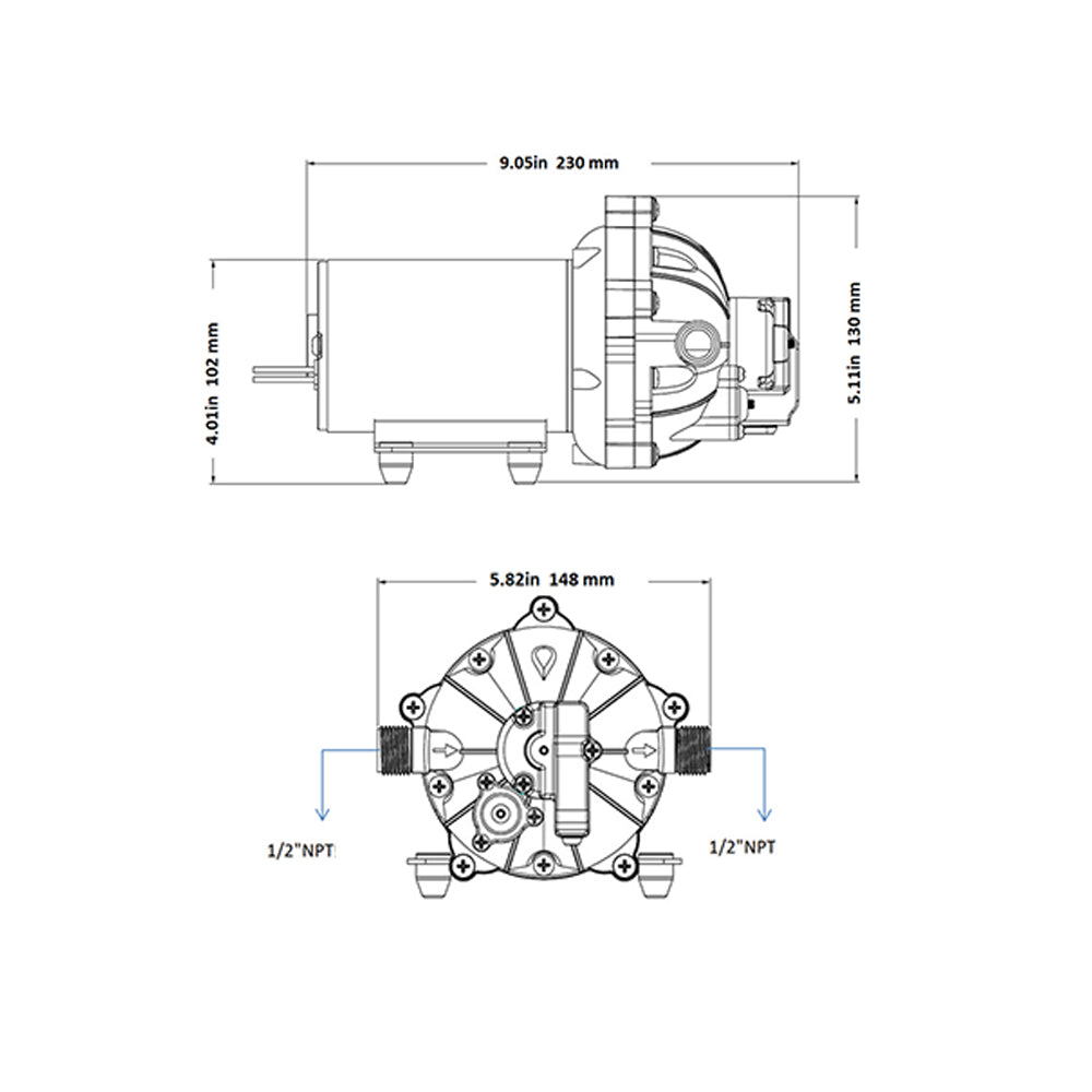 Pool Pumps: 6.6GPM Washdown Pump Kit 12V Wash Pump w/ Hose Nozzle For Caravan RV Marine Boat