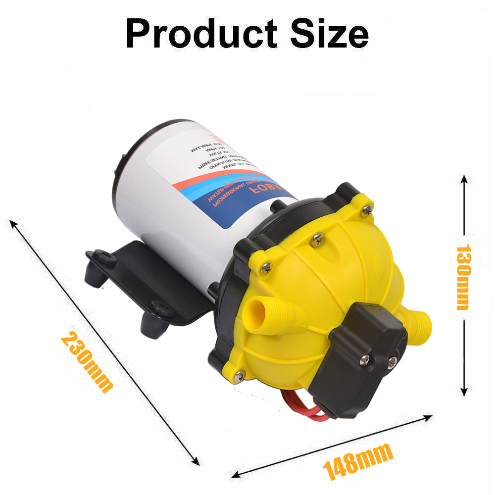 Sewage Pumps: 6.6GPM Washdown Pump Kit 12V Wash Pump w/ Hose Nozzle For Caravan RV Marine Boat