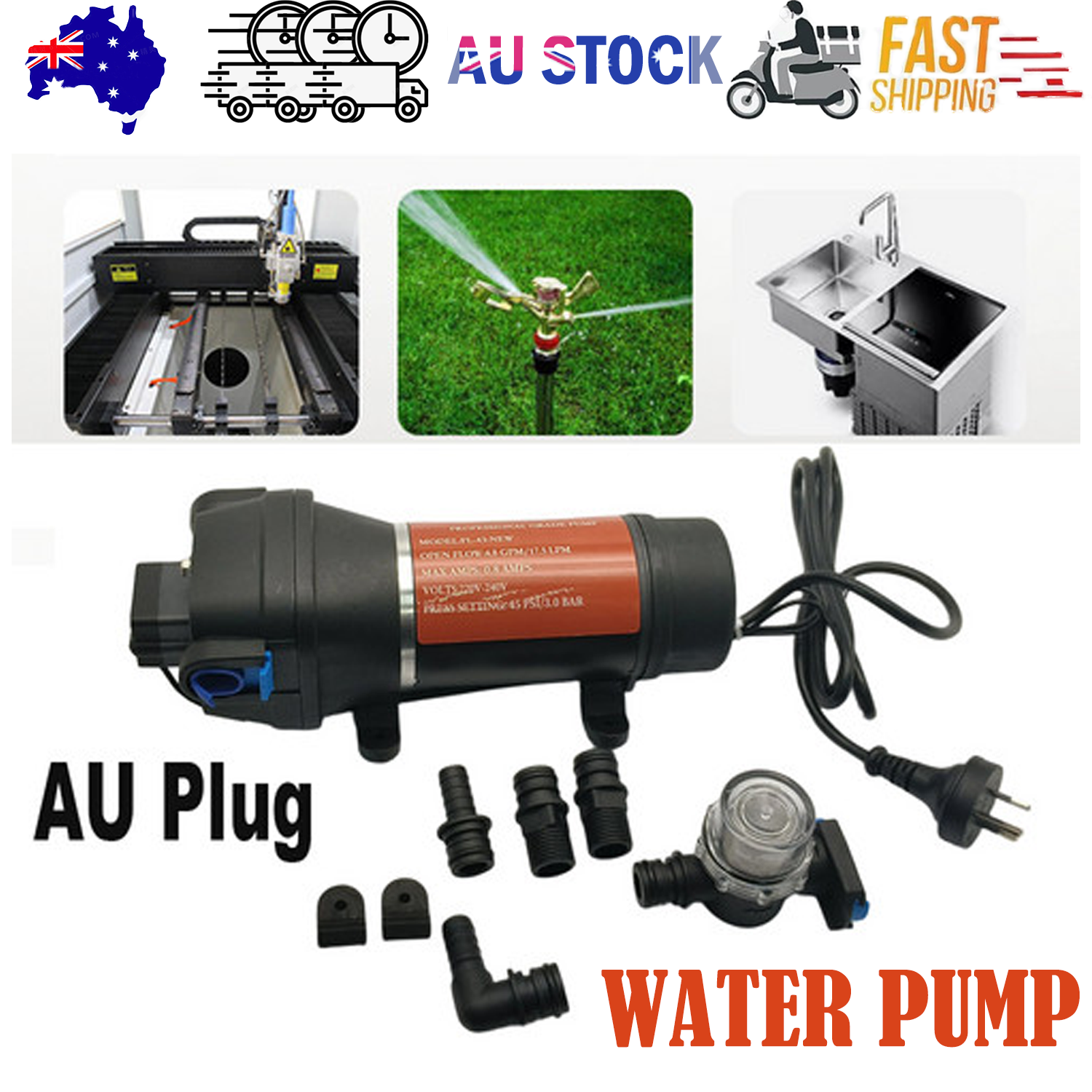 Irrigation Pumps: High Pressure Water Pump 45PSI for Camping Caravan Garden Caravan Boat Marine