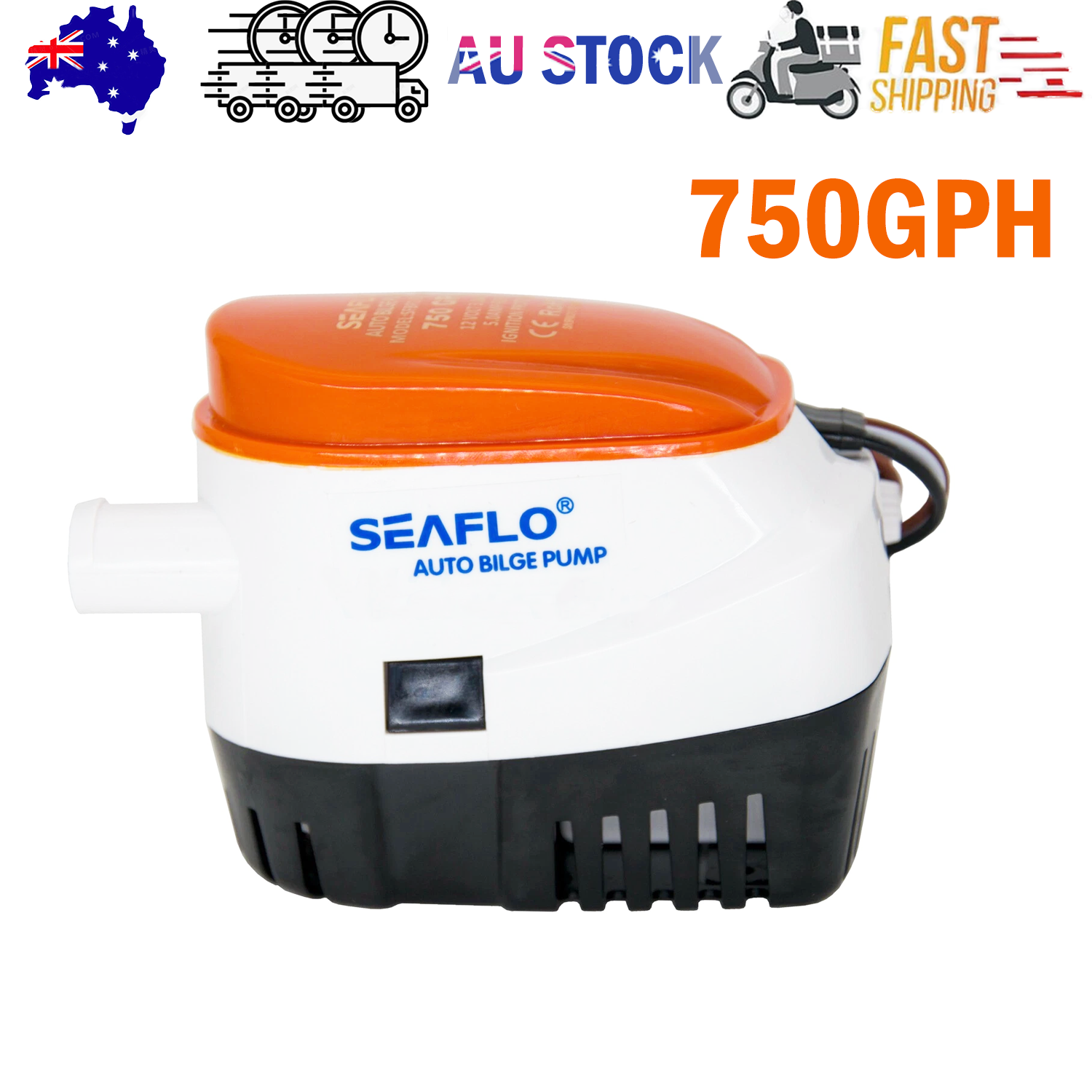 SEAFLO 12V 750GPH Automatic Bilge Pump Marine Boat Auto Submersible Pump