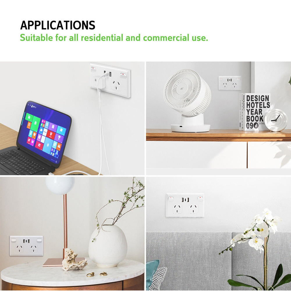 Speciality Appliances: 5PCS Double Power Point Dual USB+Type-C GPO Fast Charge 3.6 amp Wall Outlet