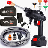 Automotive Cleaning: Electric Car Pressure Washer Cordless Spray Gun W/ 2 Battery Water Cleaner Tool