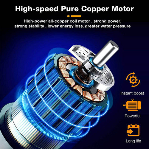 Automotive Cleaning: Electric Car Pressure Washer Cordless Spray Gun W/ 2 Battery Water Cleaner Tool