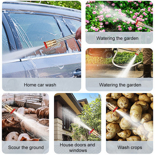 Automotive Cleaning: Electric Car Pressure Washer Cordless Spray Gun W/ 2 Battery Water Cleaner Tool