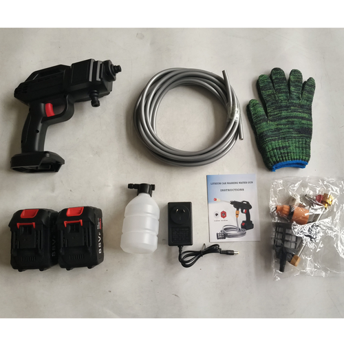 Automotive Cleaning: Electric Car Pressure Washer Cordless Spray Gun W/ 2 Battery Water Cleaner Tool