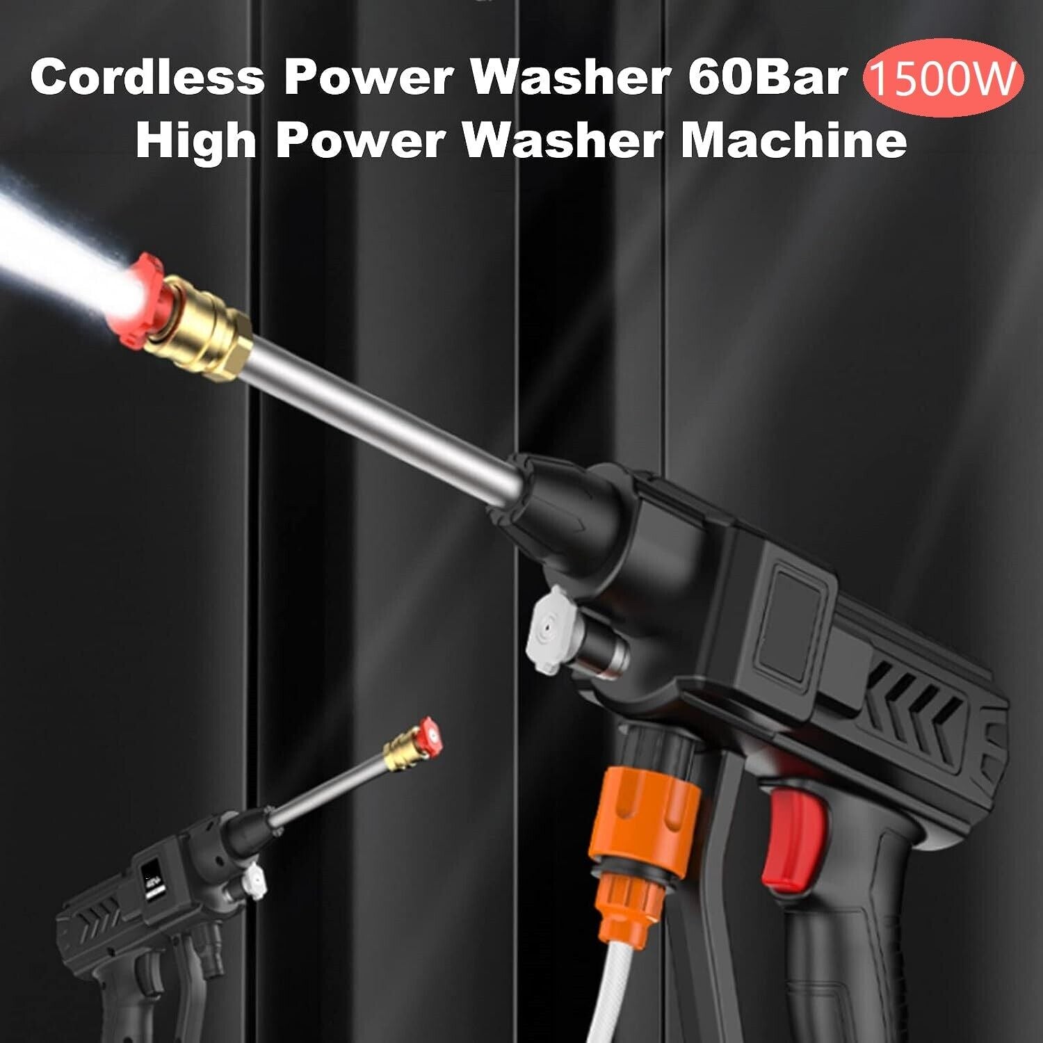 Automotive Cleaning: 88V Cordless Electric High Pressure Washer Water Spray Gun Car Cleaner 2 Battery