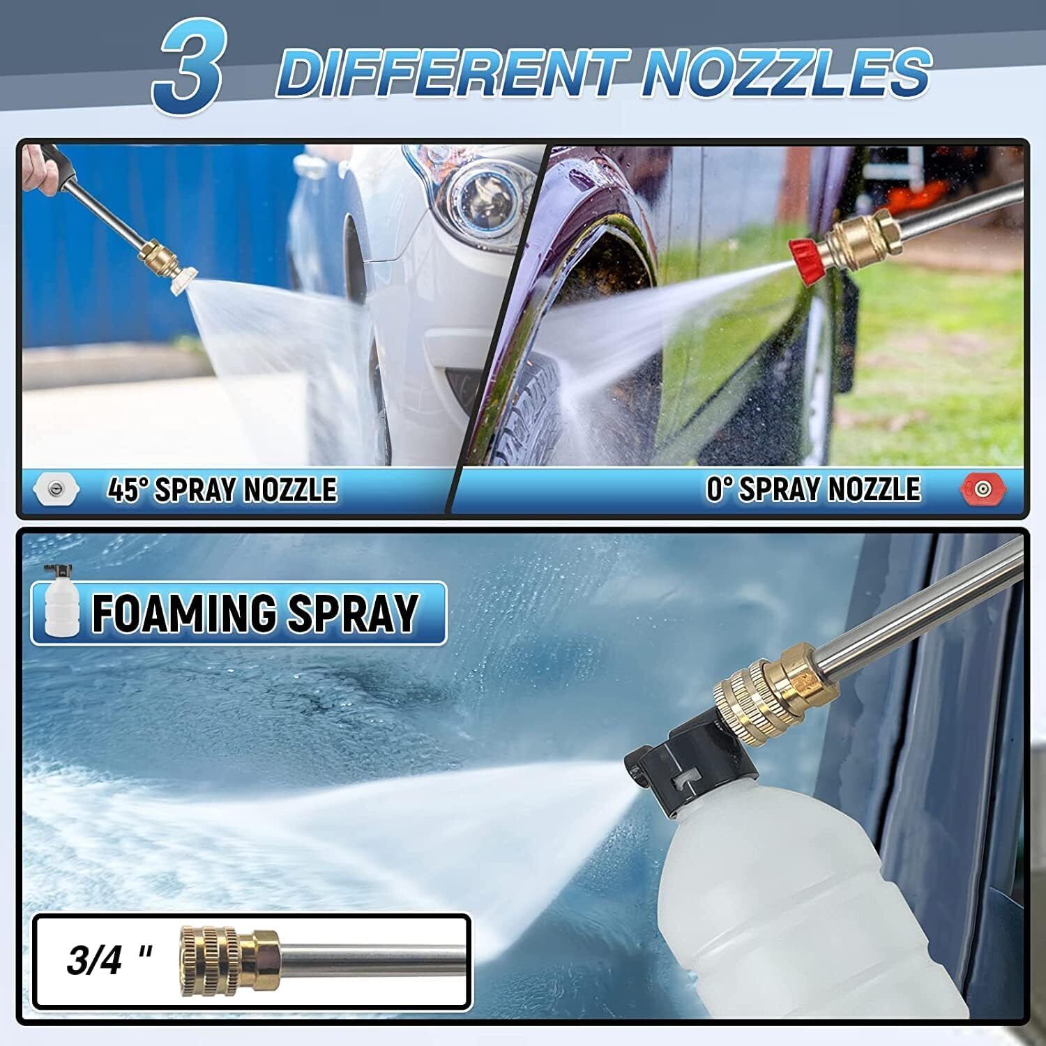 Automotive Cleaning: 88V Cordless Electric High Pressure Washer Water Spray Gun Car Cleaner 2 Battery